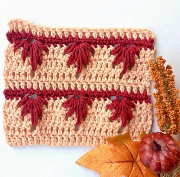 Extreme Drop Leaf Crochet Stitch Photo Tutorial