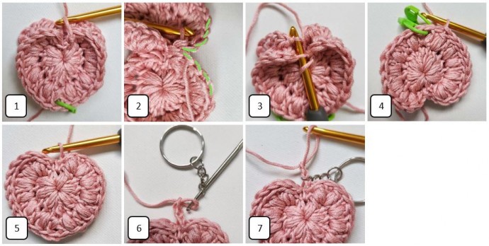 Crochet Heart Keychain Pattern