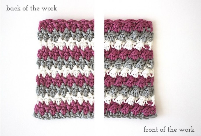 Raspberry Ripple Crochet Square Photo Tutorial
