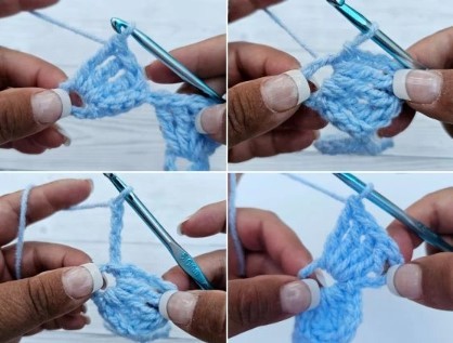 Crochet Linked Flowers Stitch Photo Tutorial