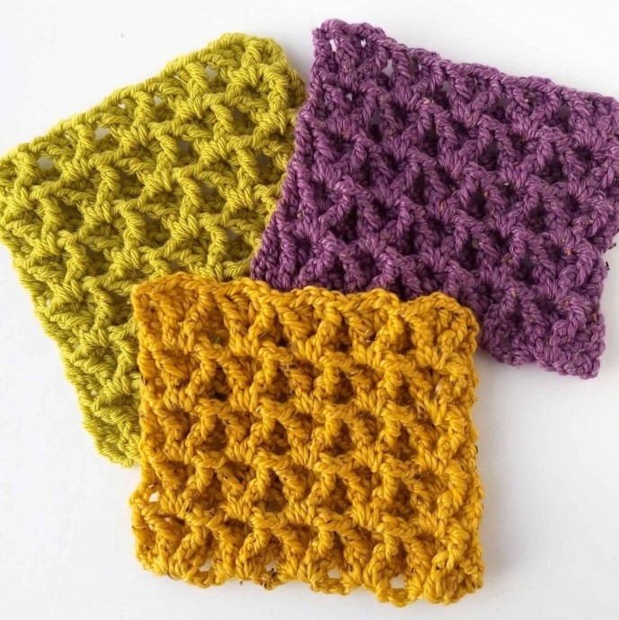 Reversible V-Stitch Waffle Crochet Photo Tutorial Reversible V-Stitch Waffle Crochet Photo Tutorial