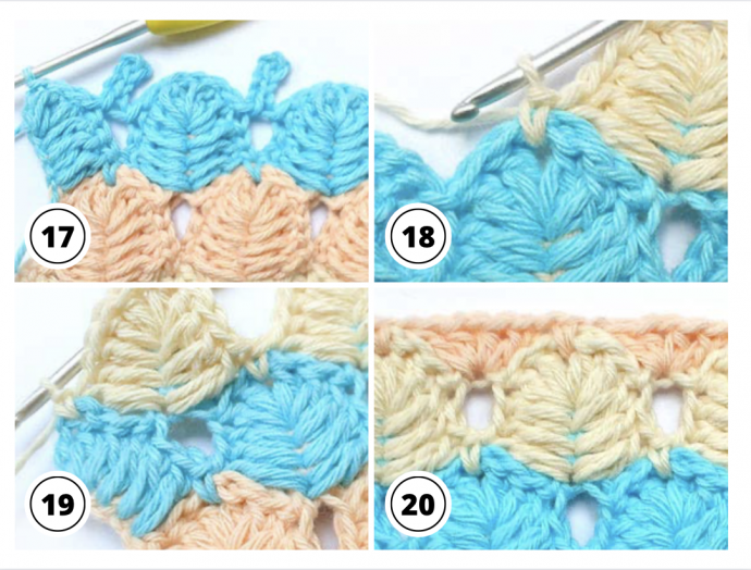 How To Crochet Lined Leaf Stitch