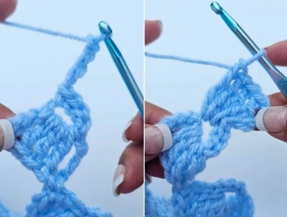 Crochet Linked Flowers Stitch Photo Tutorial