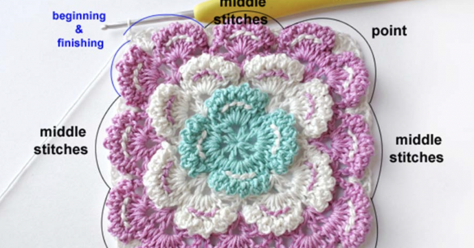 Crochet Shell Square Tutorial